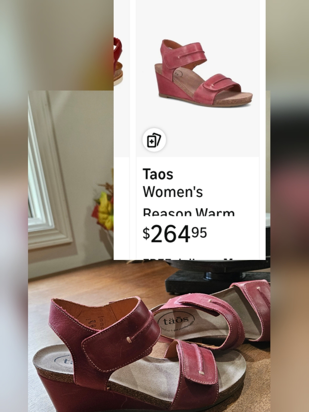 Taos Footwear Women's Wedge Sandal in Burgundy
